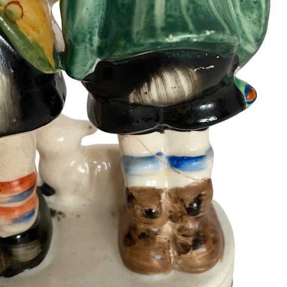MCM Boy Girl Lamb Figurine Hand Painted Occupied Japan Vintage Repaired READ - Picture 8 of 12